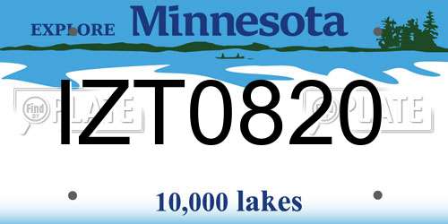 IZT0820 Minnesota License Plate