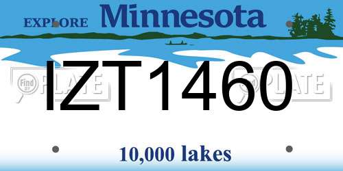 IZT1460 Minnesota License Plate