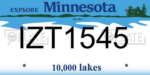 IZT1545 Minnesota License Plate