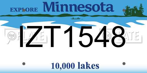 IZT1548 Minnesota License Plate
