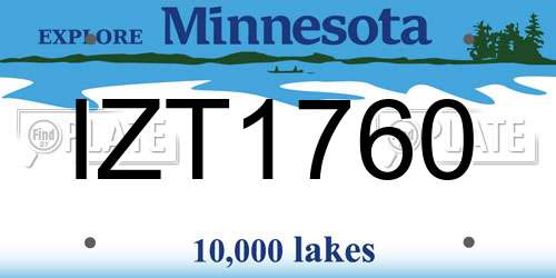 IZT1760 Minnesota License Plate