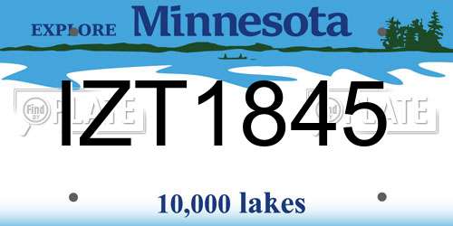 IZT1845 Minnesota License Plate