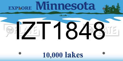 IZT1848 Minnesota License Plate