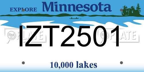 IZT2501 Minnesota License Plate