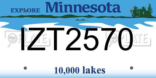 IZT2570 Minnesota License Plate