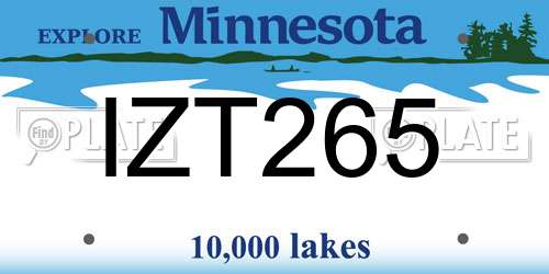 IZT265 Minnesota License Plate