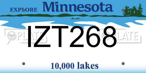 IZT268 Minnesota License Plate