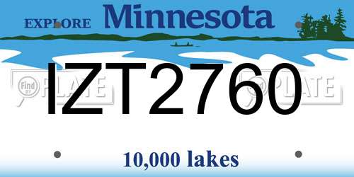 IZT2760 Minnesota License Plate