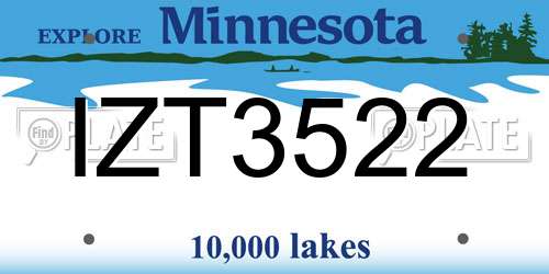 IZT3522 Minnesota License Plate