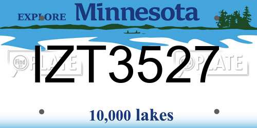 IZT3527 Minnesota License Plate