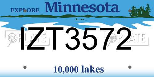 IZT3572 Minnesota License Plate