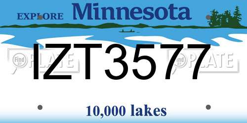 IZT3577 Minnesota License Plate