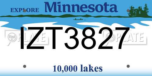 IZT3827 Minnesota License Plate