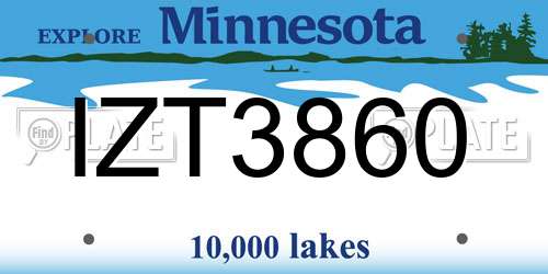 IZT3860 Minnesota License Plate