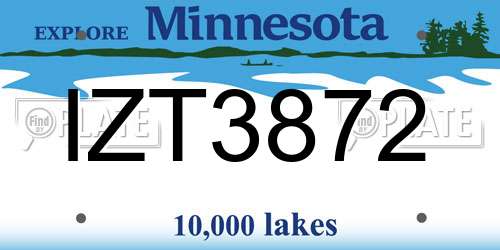 IZT3872 Minnesota License Plate