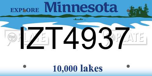 IZT4937 Minnesota License Plate