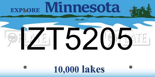 IZT5205 Minnesota License Plate