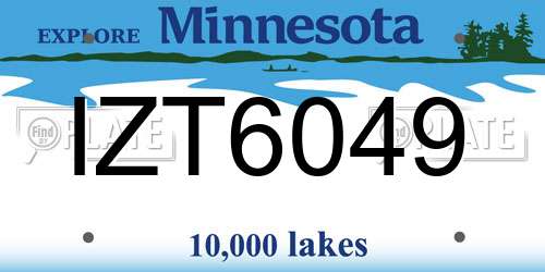 IZT6049 Minnesota License Plate