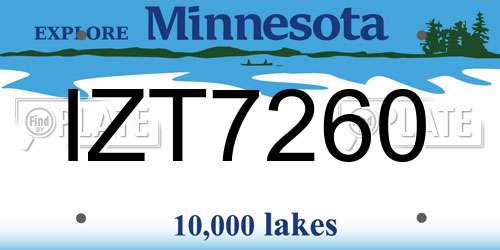 IZT7260 Minnesota License Plate
