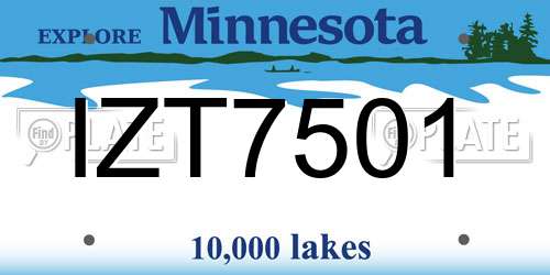 IZT7501 Minnesota License Plate