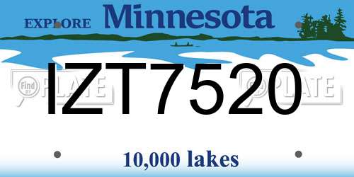 IZT7520 Minnesota License Plate