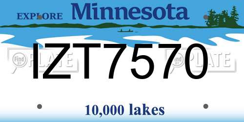 IZT7570 Minnesota License Plate