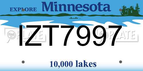IZT7997 Minnesota License Plate