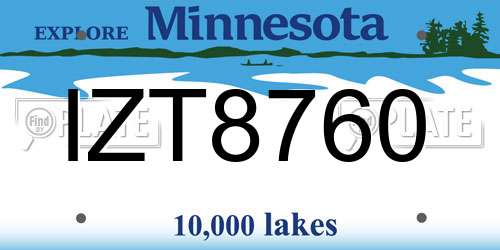 IZT8760 Minnesota License Plate