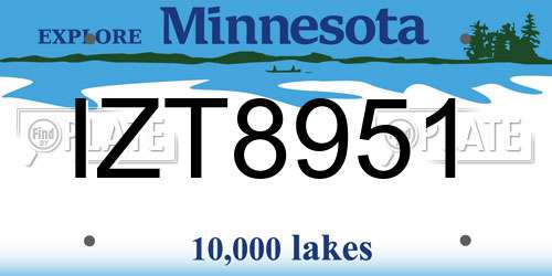 IZT8951 Minnesota License Plate