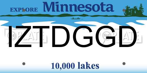 IZTDGGD Minnesota License Plate