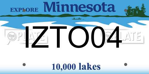 IZTO04 Minnesota License Plate