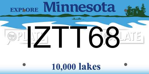 IZTT68 Minnesota License Plate