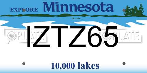 IZTZ65 Minnesota License Plate