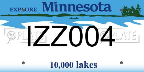 IZZ004 Minnesota License Plate