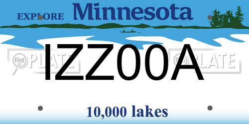 IZZ00A Minnesota License Plate