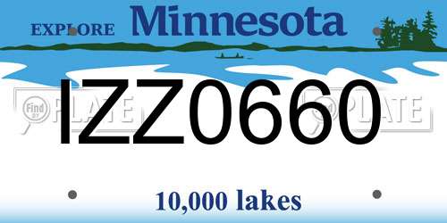IZZ0660 Minnesota License Plate