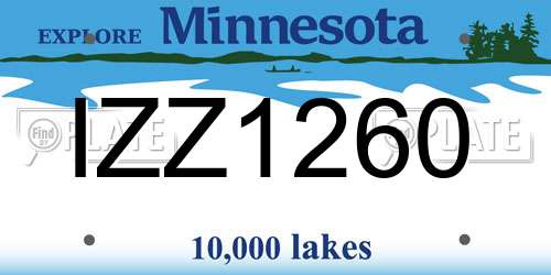 IZZ1260 Minnesota License Plate