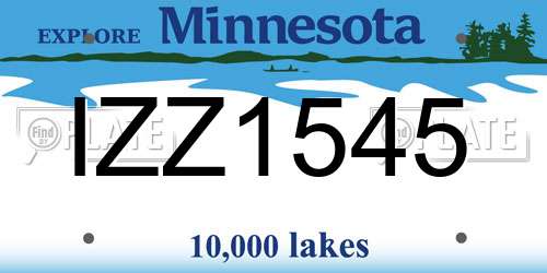 IZZ1545 Minnesota License Plate