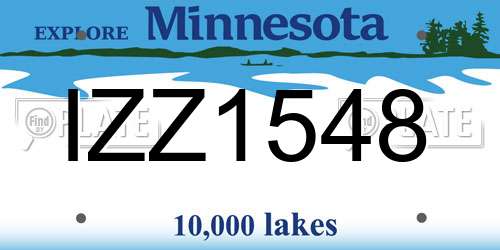 IZZ1548 Minnesota License Plate