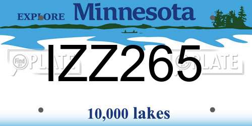 IZZ265 Minnesota License Plate