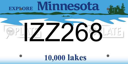 IZZ268 Minnesota License Plate