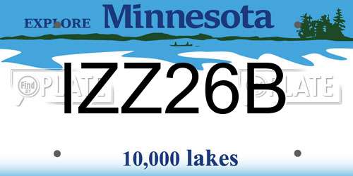 IZZ26B Minnesota License Plate