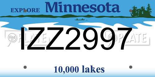 IZZ2997 Minnesota License Plate