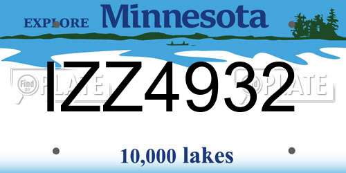IZZ4932 Minnesota License Plate