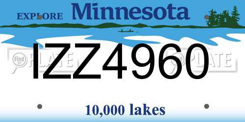 IZZ4960 Minnesota License Plate