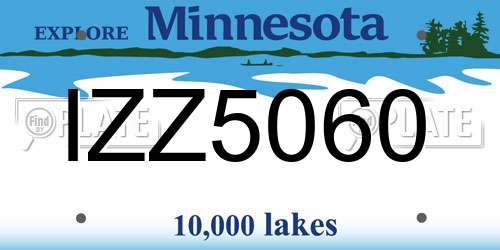 IZZ5060 Minnesota License Plate