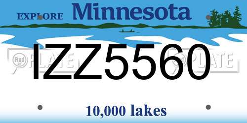 IZZ5560 Minnesota License Plate