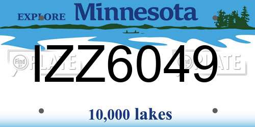 IZZ6049 Minnesota License Plate