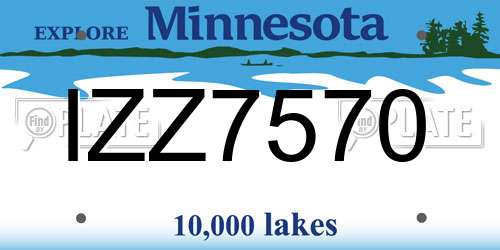 IZZ7570 Minnesota License Plate