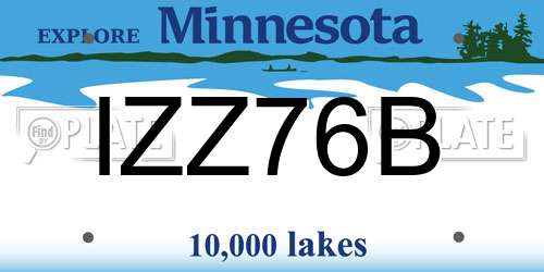 IZZ76B Minnesota License Plate